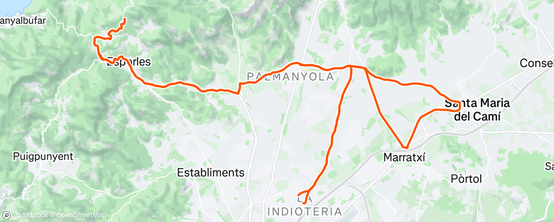 Map of the activity, Bicicleta por la mañana