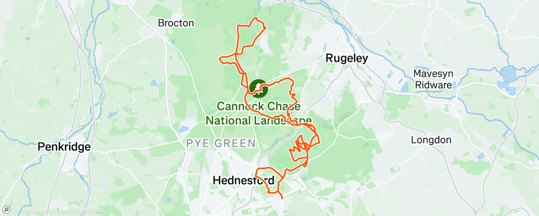 Mapa da atividade, Morning Mountain Bike Ride